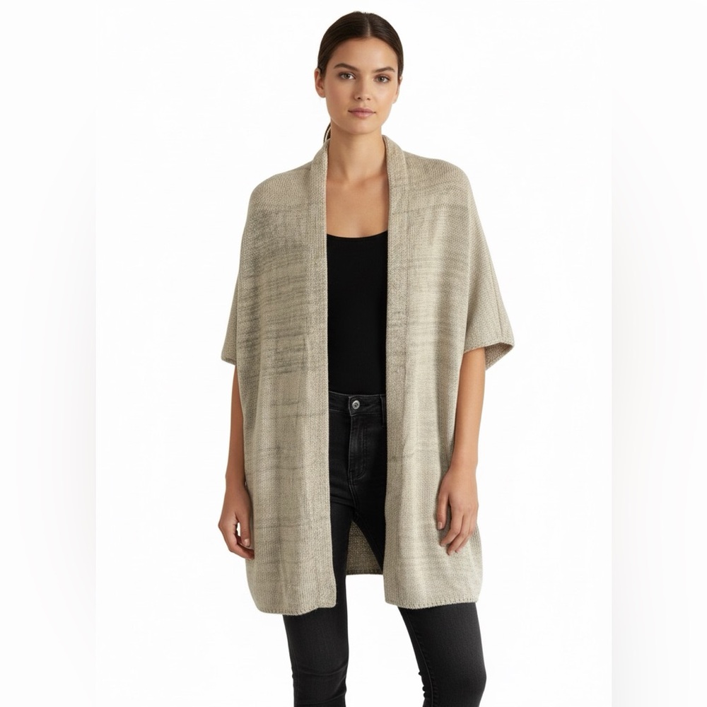 Slouchy Heathered Beige Cardigan Made in Canada